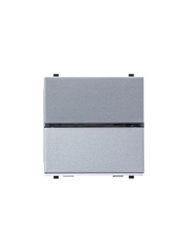 Механизм переключателя ABB одноклавишный 2мод. Zenit 16А IP20 с клавишей серебр.  2CLA220200N1301