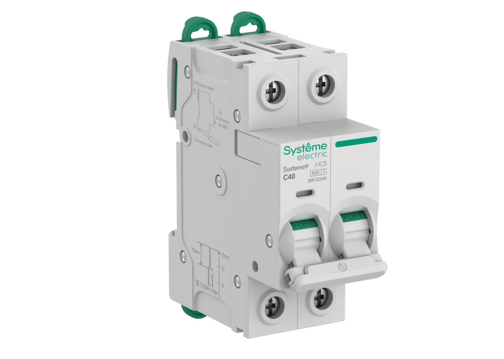 Systeme Electric Systeme9 Автоматический выключатель (АВ) C 40A 2P 6kA 400В