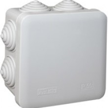 Коробка распределительная Plast Electro квадратная, 7 вводов, IP55, 80x80x50мм PE 120 080