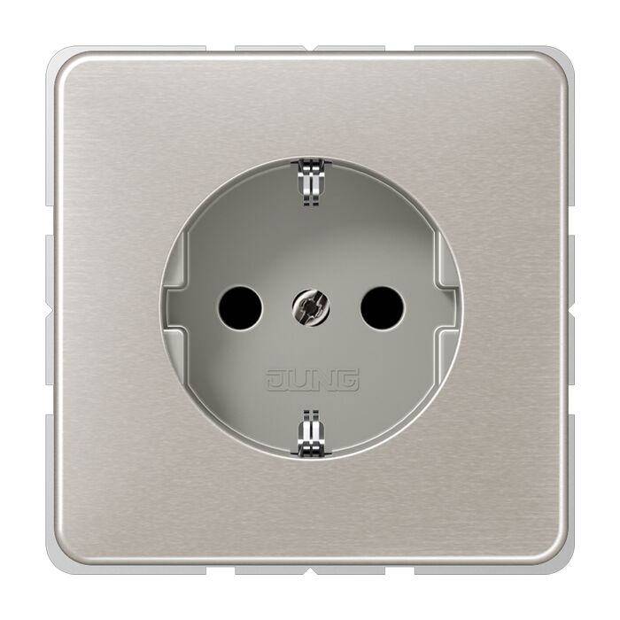 Розетка Jung CD 500, скрытый монтаж, с заземлением, платина, CD520PT