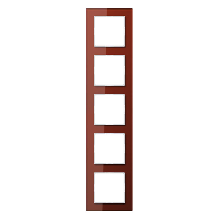 Рамка 5 постов Jung A CREATION, красный, AC585GLRT