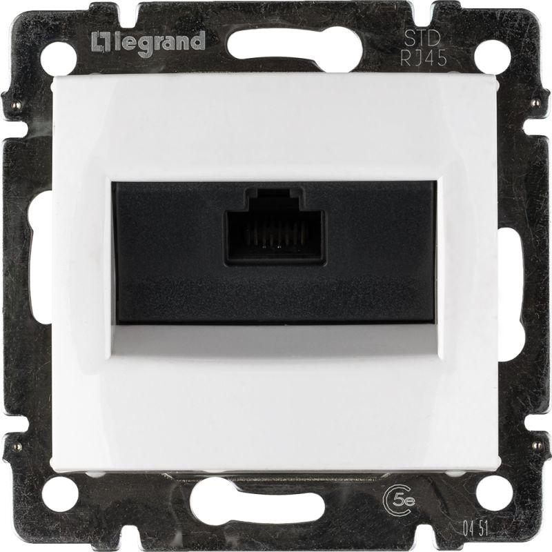 Механизм розетки информ. 1-м СП Valena RJ45 CAT.5E UTP с захватами бел. Leg 774230