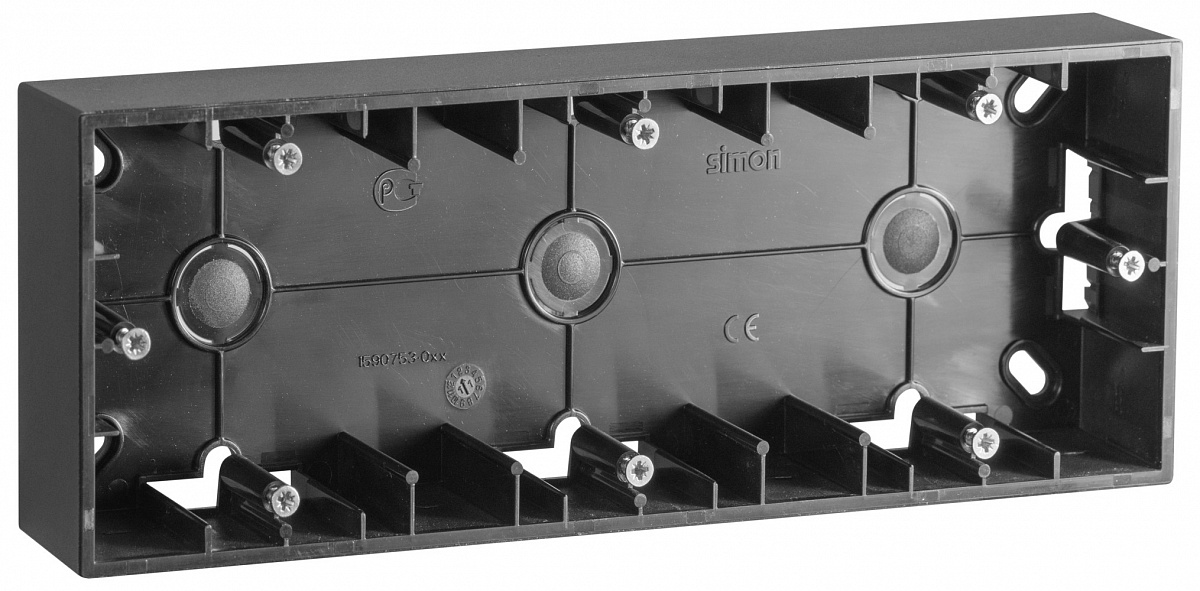 Simon 15 Графит Коробка 3-ая для наружного монтажа